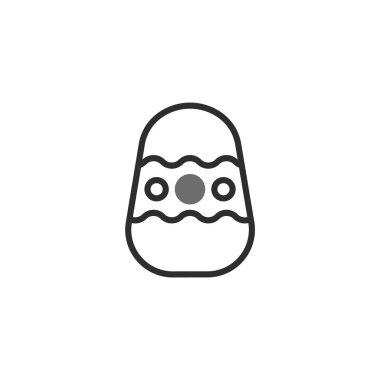 Eğlenceli desenlerle süslenmiş tek bir Paskalya yumurtası içeren hoş bir illüstrasyon. Bu basit grafik, bahar tatili ile ilgili neşe ve şenliği aktarıyor.