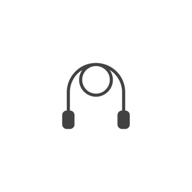 Zıplama halatının minimalist bir temsili spor ve sağlıklı bir yaşam tarzını sembolize ediyor. Spor, sağlık veya aktif yaşam ile ilgili grafik tasarım projelerinde kullanım için ideal,