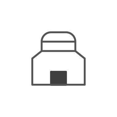 Şekillendirilmiş bir bina simgesi, düz yuvarlak başlıklı bir girişle davetkâr bir giriş yaratmak için minimalist çizgiler kullanır. Bu soyut, geometrik gösterim simgeler ve logolar tasarlamak için kullanılabilir