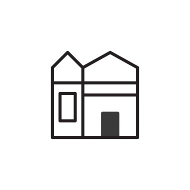 Bir minimalist doğrusal illüstrasyon yapıyı ve biçimi vurgulayan mimari bir cephe tasvir eder. Bu gösterişli, çağdaş tasarım bir konutun ya da evin basitleştirilmiş bir temsilini sunar, ideal