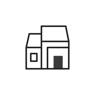 Bu çizgi resim, basit ve modern bir evi gösteriyor. Tasarım tarzı, mimari planlar, gayrimenkul görselleri veya tasarım şemalarına kredi verir. Temiz estetiği, özünü yakalar.