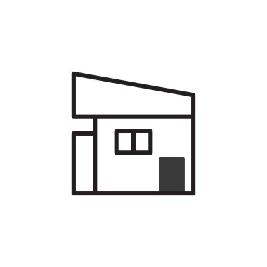 Basit çizgi çizimi, geometrik tasarımı ve mimari şeklini sergileyen modern bir evin minimalist bir yorumunu sunar. Sanat eserleri temel yapı yapısını temiz bir şekilde izole ediyor.