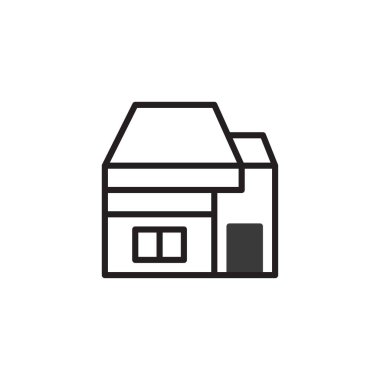 Bu minimalist vektör çizimi, düzgün çizgiler ve geometrik şekilleri vurgulayan stilize edilmiş bir ev sunar. Tasarım, modern mimari bir estetiği basit ve etkili bir şekilde yakalıyor.,