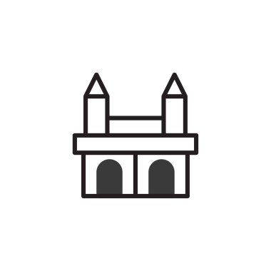 Basitleştirilmiş bir çizgi güçlendirilmiş bir yapıyı, muhtemelen bir köprüyü ya da ikonik bir şehir kapısını betimliyor. Doğrusal tasarım modernliği, temizliği ve tasarımın verimliliğini gösteriyor. Bu...