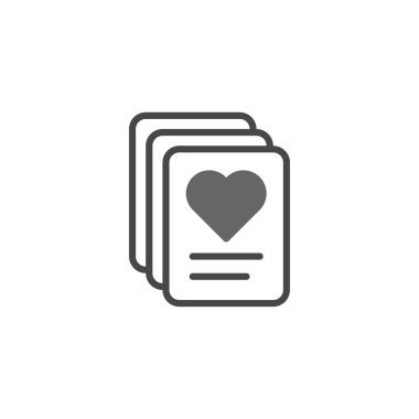 Basit, modern bir tasarım. Her biri kalp sembolü taşıyan bir deste kart gösteriyor. Sevgi, sevgi, ilgi ve içten mesajlar. Minimalist stil bunu ifade etmek için uygun kılar