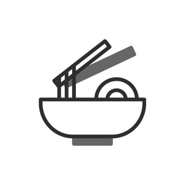 Bu minimalist sanat eseri, Asya mutfağının basitliğini ve zarafetini gösteren çubuklu bir kase erişte içeriyor. Bu grafik mutfak konseptlerini aktarmak için mükemmeldir.