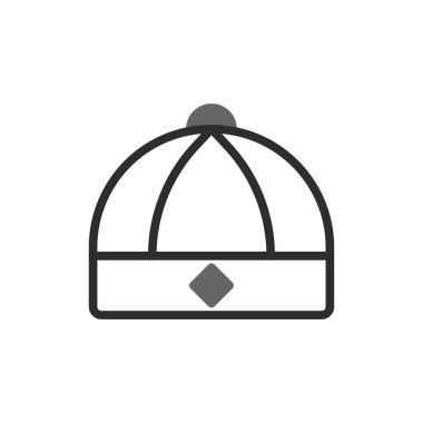 Bir başlığın minimalist grafik tasviri. İnce çizgili basit bir tasarım. Moda, tarz ya da kış giysileri için uygun. Çok yönlü bir görsel element sunar, çeşitlilik için uyarlanabilir.