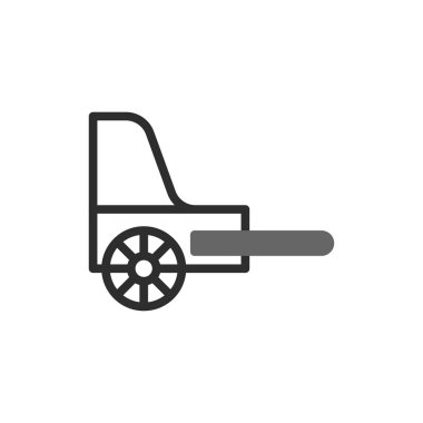 Bu, tarımsal ekipmanların temiz ve minimalist bir temsilini sunan bir traktörün stilize edilmiş bir simgesi. Tasarım basitlik ve görsel berraklık üzerine odaklanarak, kolayca fark edilebilen