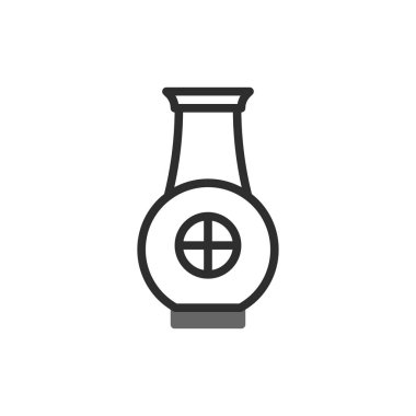 Basit bir vektör grafiği klasik bir şişe siluetini tasvir eder, markalaşma girişimleri veya tasarım unsurları için mükemmeldir. Pürüzsüz hatları ve şık şekli onu güzelleştirir.