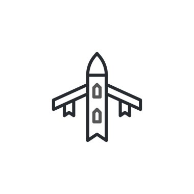 Temiz ve modern bir uçak ikonu, seyahat siteleri, havacılık şirketleri veya ulaşım uygulamaları için idealdir. Bu çok yönlü sembol çeşitli tasarım için uygun uçuş, yolculuk ve bağlantı iletir