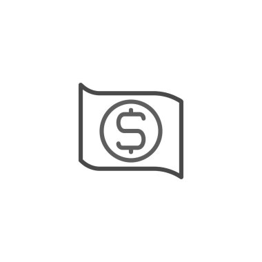 Dolar işaretli basit bir çizgi para sistemleri, ekonomik istikrar, yatırım fırsatları ve küresel pazarlar gibi finansal kavramları temsil eder.