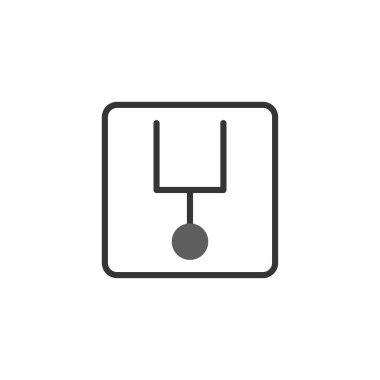 Bir kare içine gizlenmiş soyut bir sembolün temiz ve modern minimalist bir çizimi. Bu grafik tasarımı görsel olarak çekici ve çok yönlü bir resim oluşturmak için basit çizgiler ve şekiller kullanır.