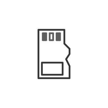 Resim bir hafıza kartının basit ama modern bir temsilini tasvir eder. Veri depolamadaki rolünü vurgulamak. Temiz çizgiler ve bağlantı üzerine odaklanmayla, bu grafik öğe somutlaşır