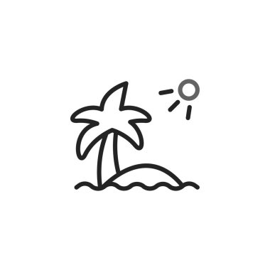 Bu minimalist görüntü parlak bir güneşin altındaki küçük bir adada bir palmiye ağacını gösteriyor. Tropikal bir kaçışı sembolize etmek, rahatlama ve sükuneti çağrıştırıyor. Seyahat günlükleri için ideal,