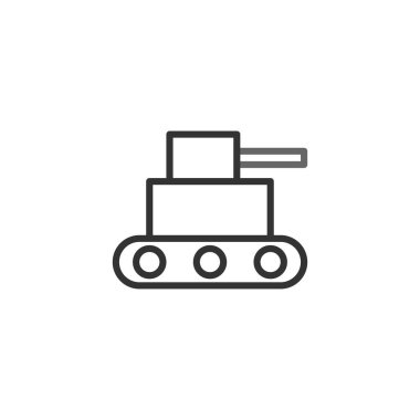 Bu minimalist çizgi sanatı, askeri gücü, teknolojik gelişimi ve savunmayı simgeleyen stilize edilmiş bir tank tasviri sunar. Temiz ve basit tasarım kendini çeşitli şeylere ödünç verir.