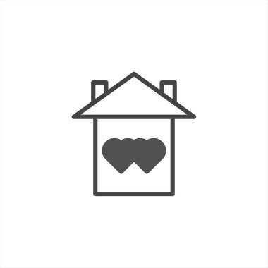 Kalpli bir evi tasvir eden minimalist bir vektör ikonu, sıcaklığı, sevgiyi ve güvenli bir barınağı simgeliyor. Bu tasarım sevgi, koruma ve aile bağlarının önemini çağrıştırıyor..