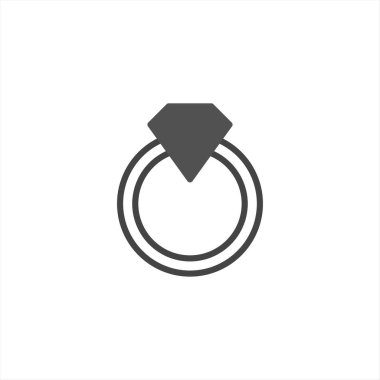 Minimalist bir tasarım, sevgi ve bağlılığın sembolü olan pırlantalı bir yüzük içerir. Bu basit ama zarif simge mücevher, nişan ya da düğünü temsil edebilir ve çeşitli kullanımlar için uygundur.,