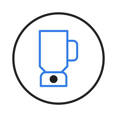 This image features a minimalist illustration of a kitchen blender. The simple design focuses on clean lines, making it an ideal icon for representing cooking, food preparation, or healthy living.