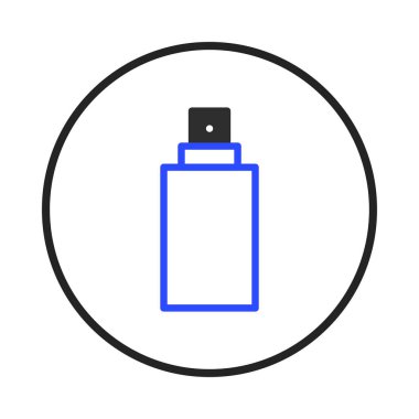 A minimalist, elegant graphic featuring a fragrance bottle icon within a circular frame. This clean design emphasizes simplicity and style, making it ideal for conveying a sense of modern luxury,