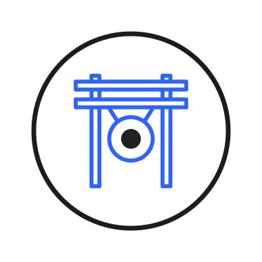 An emblem illustrating a gong, representing sound, culture, and meditation. With minimalist design, its ideal for projects relating to music, zen practices, and traditional asian art. The graphic