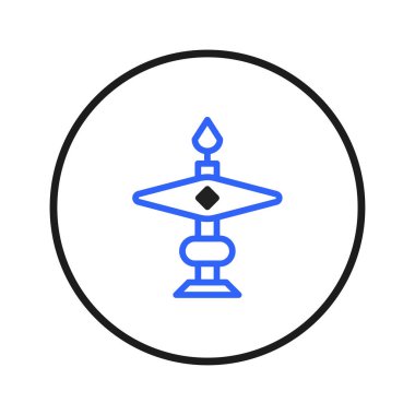 A stylized depiction of an elegant candle holder, presented as a clean, isolated graphic in blue tones. The icon form suggests classical sophistication and adds a note of refined aesthetic design