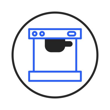 This illustration showcases a kitchen appliance icon with a clean and modern design. The minimalist style and monochrome palette provide a professional and easy-to-integrate element for digital
