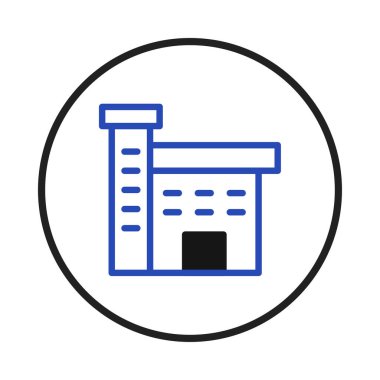 A sleek and minimal icon depicting a building outline set within a clean circle. This design provides the creation of a modern and versatile symbol, logo, or visual element for architectural