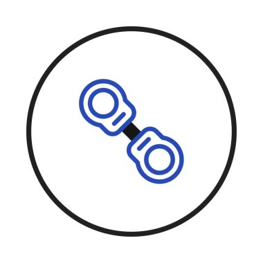 An icon featuring two connected circles, symbolizing concepts like network integration, connection, and partnership. Its minimalist design and blue color palette suggest a clean and modern approach