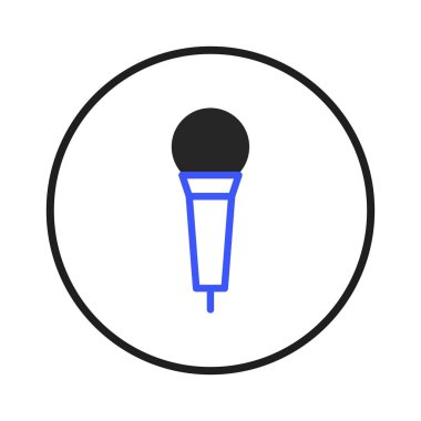 Çemberin içine yerleştirilmiş bir mikrofonu tasvir eden minimalist bir simge. Bu tasarım, dijital arayüzlerde veya tanıtımlarda kullanıma uygun iletişim, kayıt ve performans temaları çağrıştırır.