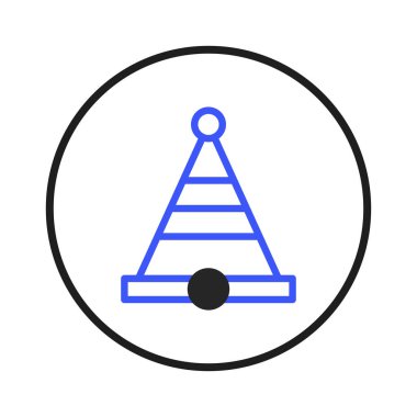 Parti temasını gösteren stilize bir grafik. Bu sanatsal, basit çizim mutlu ya da neşeli bir havayı temsil ediyor. Geometrik tasarımı temiz, modern bir tarzda sunulur, bir simge olarak kullanılmak için mükemmeldir,
