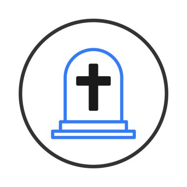 Bu illüstrasyonda bir haç ile stilize bir mezar taşı tasvir edilir, hatırlama, anma ve ölümden sonraki yaşam temaları iletilir. Tasarım bir ciddiyet ve yansıma hissi uyandırıyor.