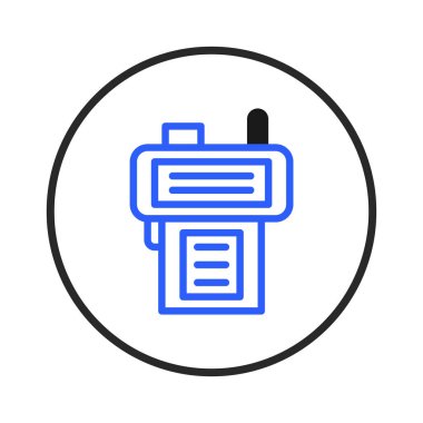 Bu çarpıcı görüntü mavi bir radyo iletişim cihazı ikonunu gösteriyor, acil durum tepkisini ve güvenlik hizmetlerini simgeliyor. Temiz çizgileri ve modern tasarımıyla güvenilirlik duygusunu iletir.