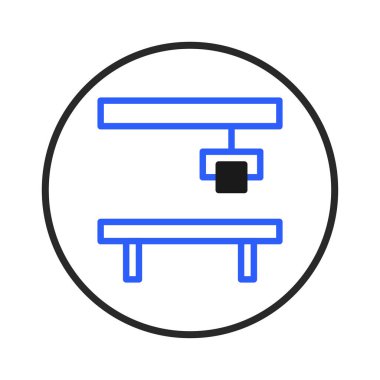 Otomatik imalatın minimalist bir temsili tasarım, teknoloji ve süreç arasındaki etkileşimi vurguluyor. Endüstriyel verimliliğin yenilikçi arayışı
