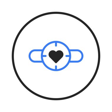 Aşkın ve duygusal doğruluğun peşinde koşan, duygusal bağlantıyı hedeflemeyi ve hedefi vurmayı temsil eden bir kalbin sembolik bir çizimi.