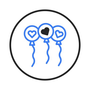 Bu vektör resmi, herhangi bir projeye sevgi ve kutlama katmak için mükemmel üç kalp şeklinde balon içeriyor. Balonlar temiz çizgiler ve basit bir renk paleti ile tasarlanmıştır.