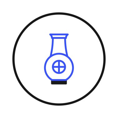 A simplistic vase illustration, enclosed within a circular frame, perfect for enhancing modern designs and artistic endeavors. Its clean lines and minimalist aesthetic offer versatility and visual