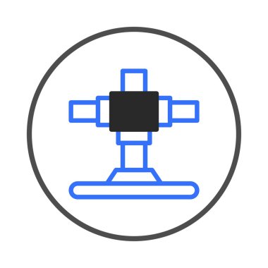 This image presents an abstract geometric design featuring intersecting lines and shapes. Encapsulated within a circle, the construction evokes a sense of precision and technical drawing. The