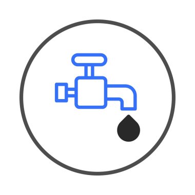 This conceptual illustration emphasizes water conservation and responsible resource management. A simple yet striking image of a faucet with a single drop highlights the importance of preventing