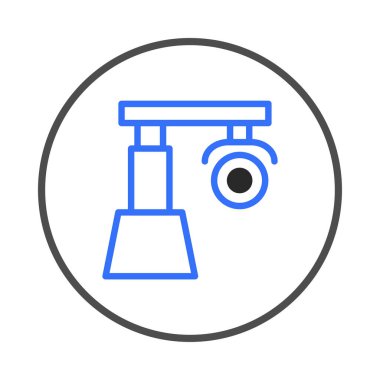 A simplistic depiction of a surveillance system. Emphasizing security and technological advancement within the context of modern safeguards. It conveys safety measures and the protection of space