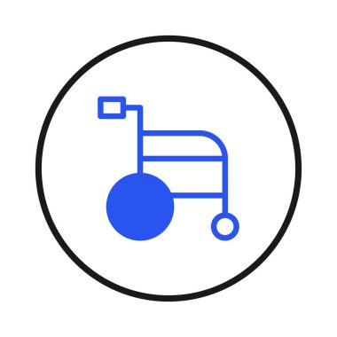 An illustration depicting a wheelchair, symbolizing accessibility and support for people with disabilities. The design emphasizes inclusion and access to healthcare services, promoting an equal