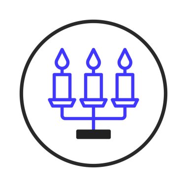 This graphic features an elegant candelabra design, rendered with a clean, minimalist aesthetic. It is a symbol of light and warmth, suitable for adding a touch of class to designs intended for