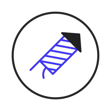 A stylized illustration of a firework depicted as a simple icon, conveying a sense of celebration and joyful moments. Its design suggests festive events and parties. This artwork can be used for