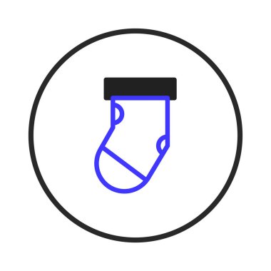 A minimalist design of a sock icon, perfect for depicting textiles, clothing items, or fashion accessories. Its simplicity makes it ideal for graphic design, websites, and app development,