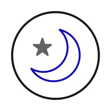 Hilal ay ve bir dairenin içindeki yıldızı gösteren basit ama zarif bir grafik çizimi. Tasarım, ilahi bir harikayı, kültürel önemi ve ruhani yansımayı çağrıştırıyor. Mükemmel.