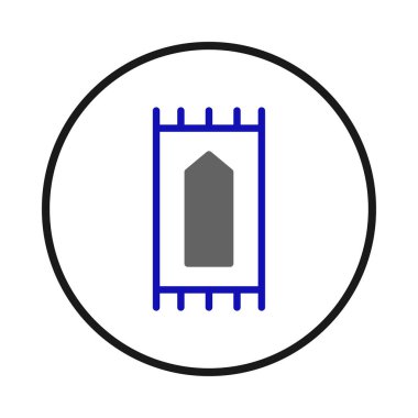 Sembolik bir tasvirde, bir çemberin içinde, dini bağlılık ve kültürel kimliği temsil eden basitleştirilmiş bir dua halısı sergileniyor. Bu, ruhanilik, inanç ve içgözlem duygusunu çağrıştırıyor.