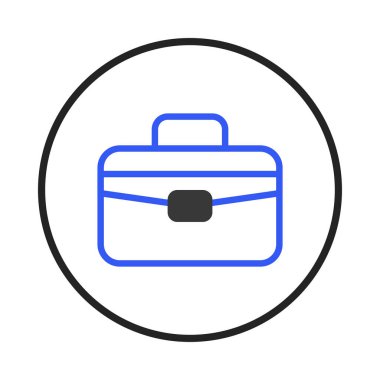 Dairesel çerçevede kaplanmış bir evrak çantası simgesi, mesleki adanmışlığın ve kariyer ilerlemesinin bir sembolü olan iş zekasını simgeliyor. Şirket kavramlarını iletmek için ideal.