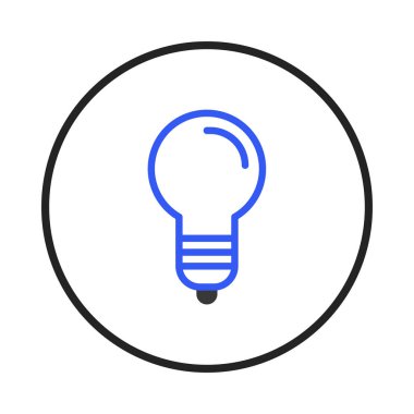 Bu resim dairesel bir çerçeveye iliştirilmiş, yeniliğin ve parlak fikirlerin özünü yakalayan asgari bir ampul simgesi sunuyor. Temiz tasarım, ilgili kavramları temsil etmek için idealdir