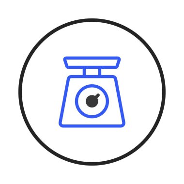 Bu dijital illüstrasyon, hassasiyeti ve ölçümü sembolize eden bir tartı içerir. Beslenme kontrolünü, dengeli porsiyonları veya doğru ağırlık okumalarını, parlak tasarımı göstermek için idealdir