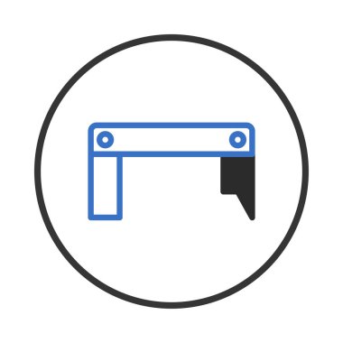 Dairesel bir çerçeve içinde bulunan ortogonal çizgileri ve minimalist unsurları gösteren temiz ve kısa bir grafik kompozisyonu. Yapılandırılmış tasarım, geometrik hassasiyet ve modern bir hissi çağrıştırıyor.
