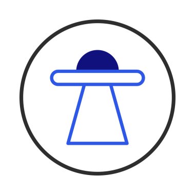 A simple and minimalist graphic illustration of an alien spaceship, capturing the imagination and wonder of space travel. This iconic representation embodies exploration, science, and the allure of